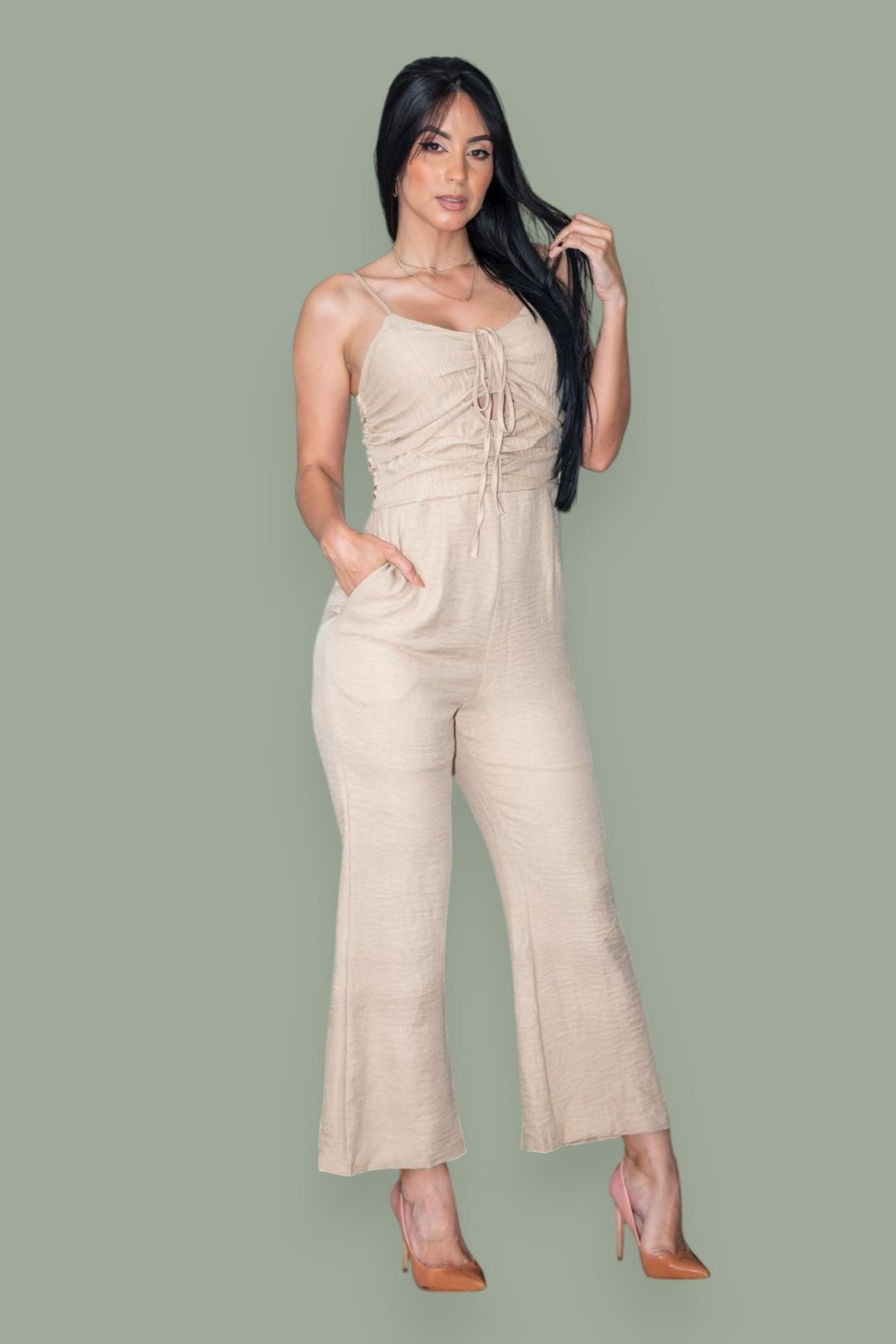 10553 LINEN JUMPSUIT PRE-PACK 3 PCS UNIT PRICE $22.95